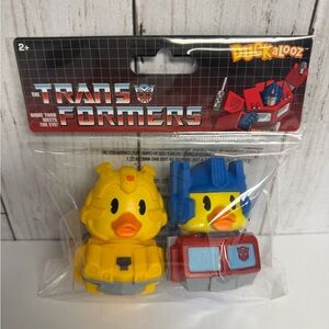 Transformers Duckalooz Rubber Ducks Optimus Prime and Bumblebee 2 Pack NWT